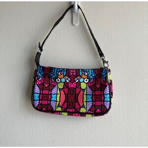 Donald J. Pliner Multi-Color Radiant Abstract Human Baguette Shoulder Bag